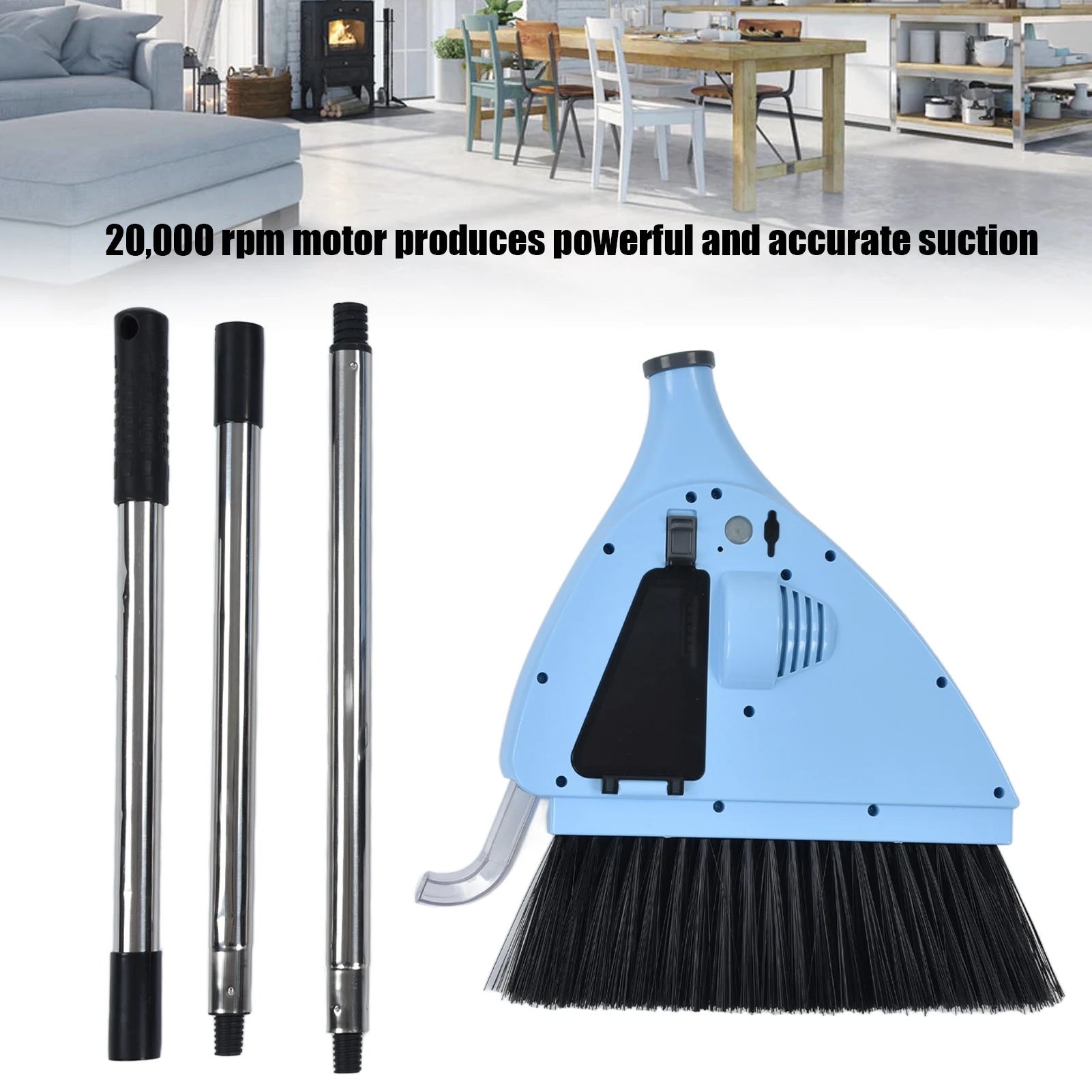 2-in-1 Vacuum Broom: Cordless, USB charging, for quick cleanups anywhere! 🏠✨