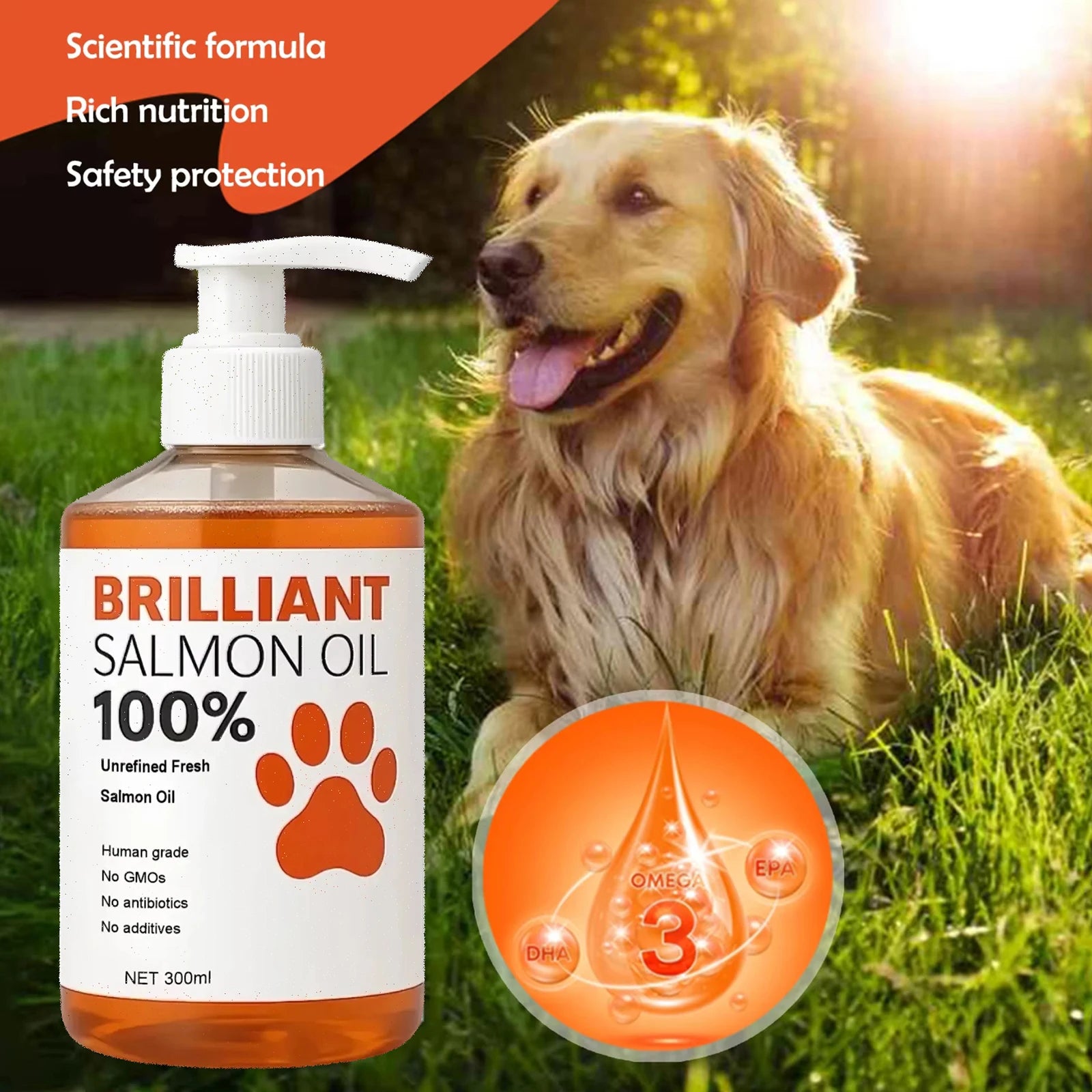Human Grade Salmon Oil for Dogs&Cats
