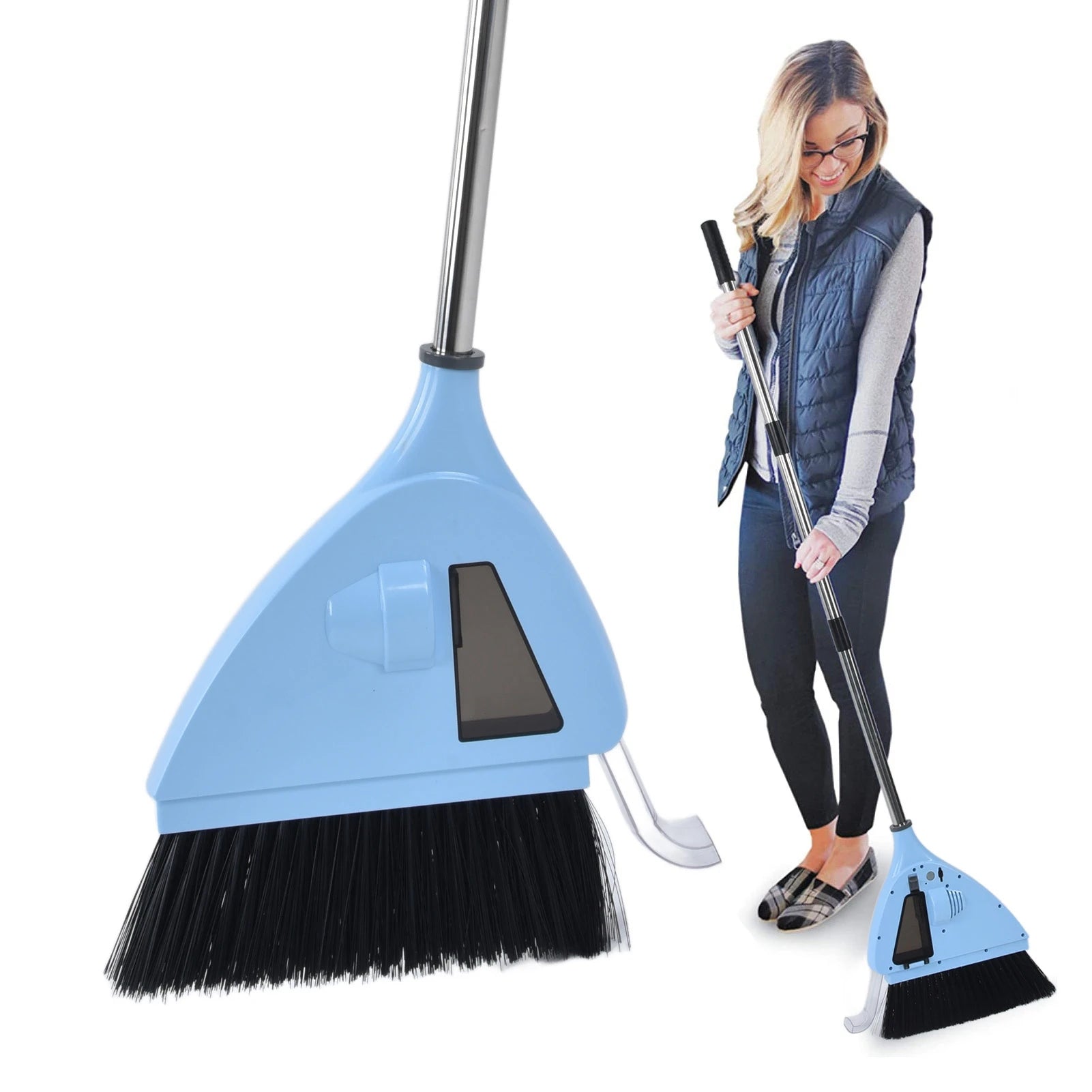 2-in-1 Vacuum Broom: Cordless, USB charging, for quick cleanups anywhere! 🏠✨