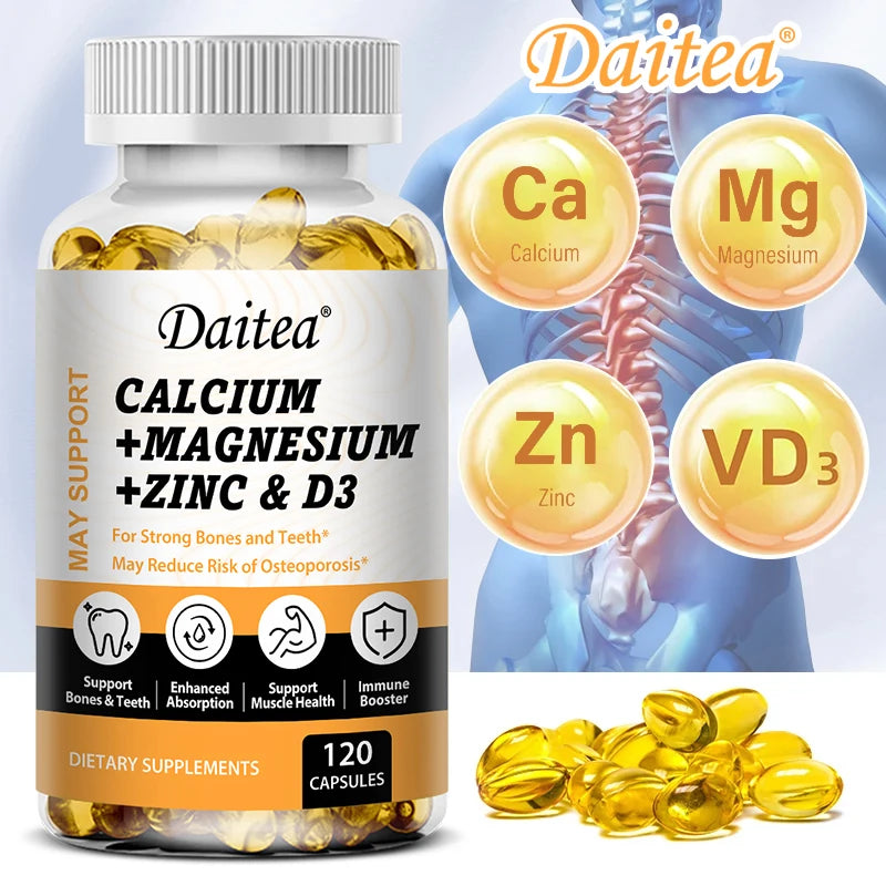 Daitea Calcium Magnesium Zinc Capsules Vitamin D3