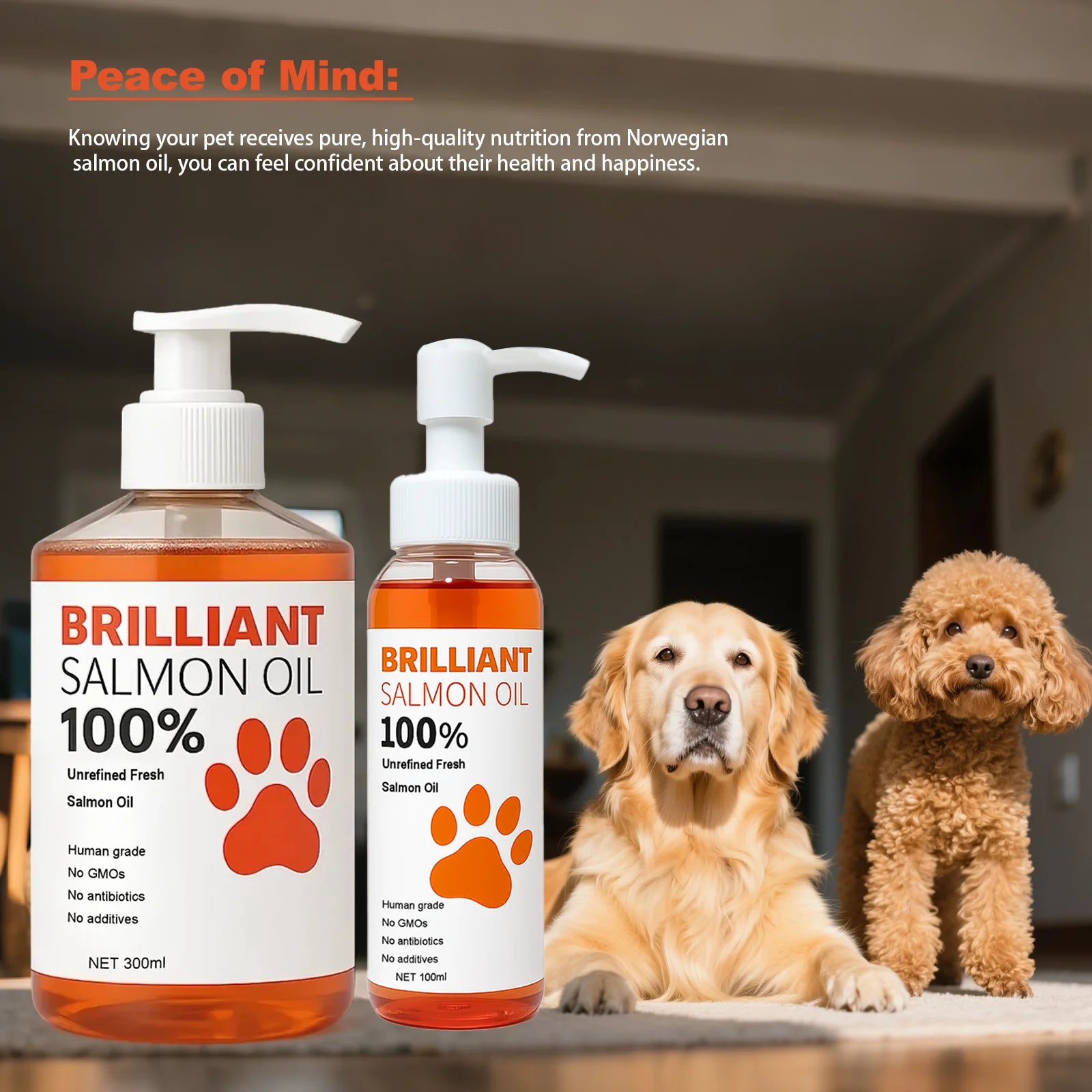 Human Grade Salmon Oil for Dogs&Cats