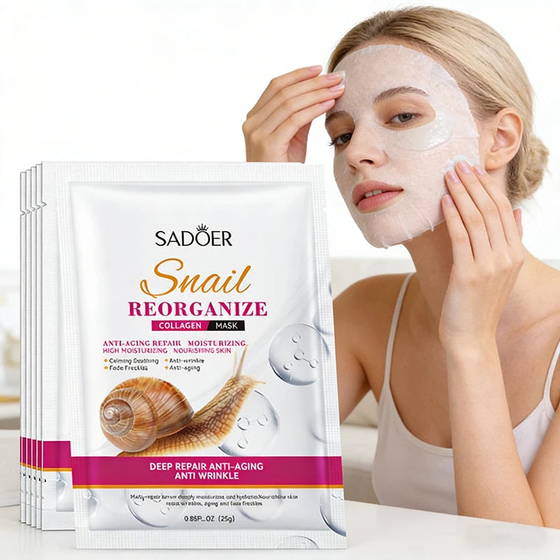5pcs Snail Collagen Face Mask