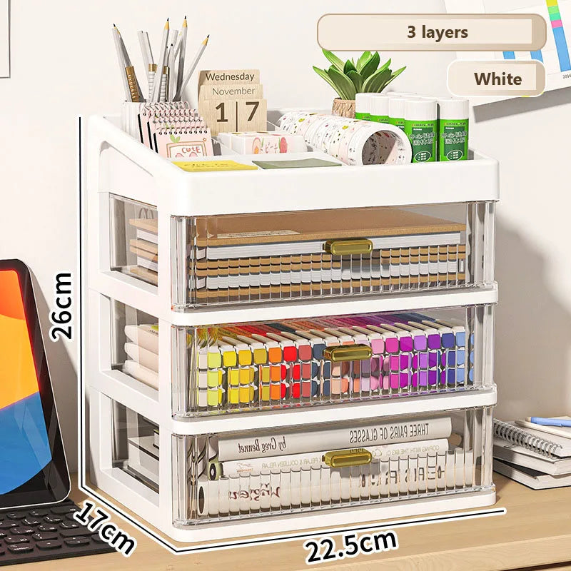 Drawer Storage Desk Organizer Stationery Transparent