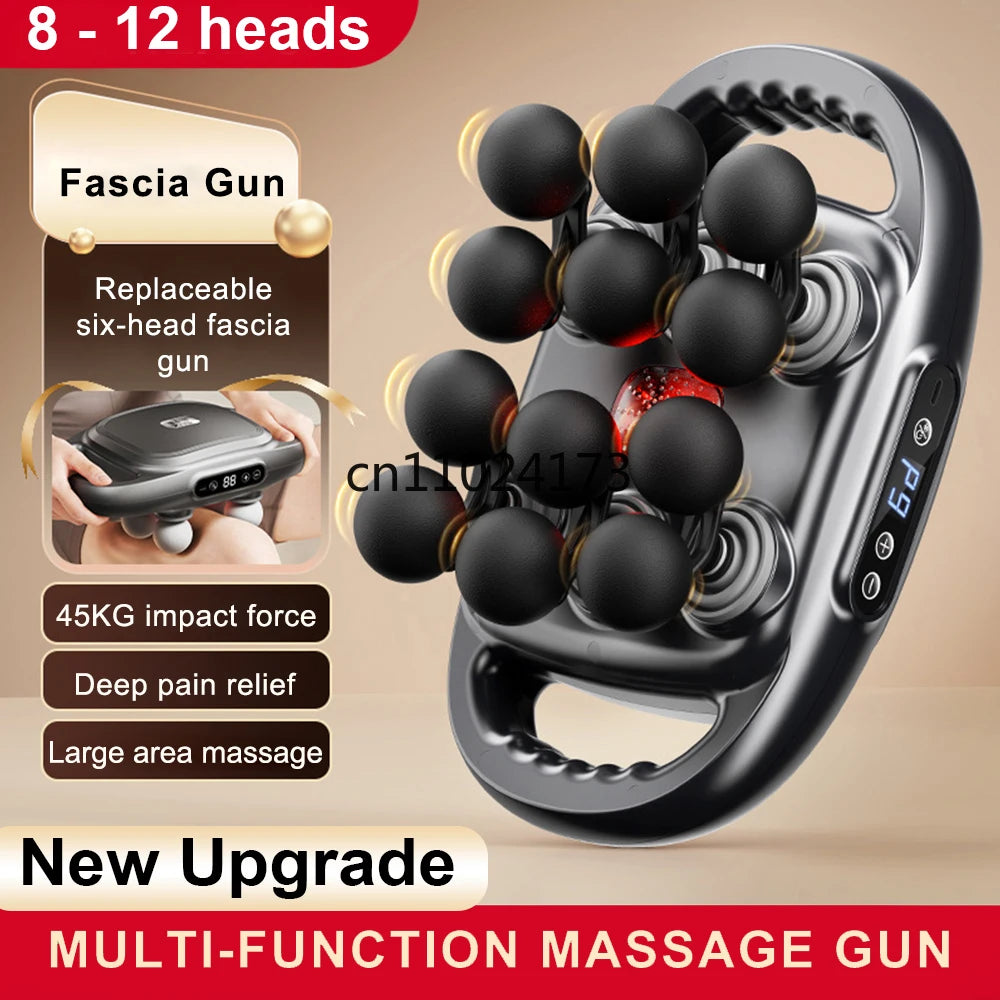 Fascia Gun 12/8 Heads Electric Massage Gun Muscle Relaxation